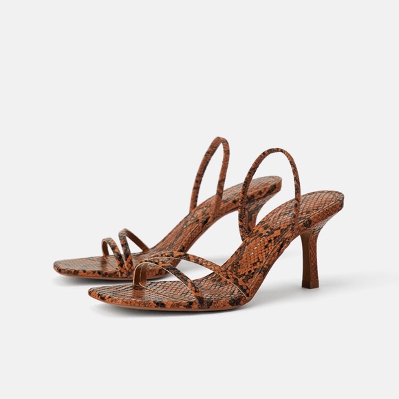 NWT Zara mid-height heeled elastic strap sandals - Picture 3 of 11